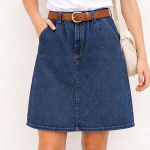 90's Y2K Vivaldi Denim Mini Jean Skirt 10 Pleated Front
